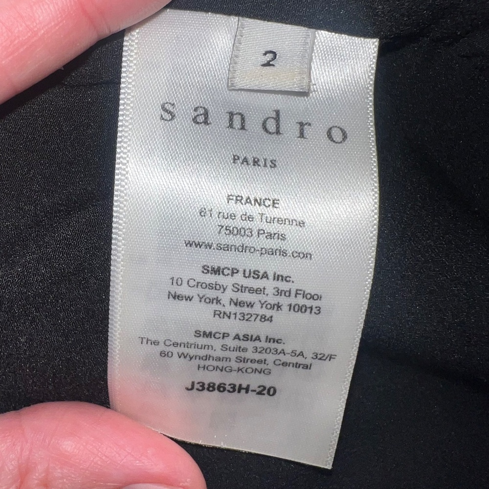 Sandro Paris Black Midi Skirt U.S. Size 4 | French Style Office Career Workwear - Picture 6 of 7